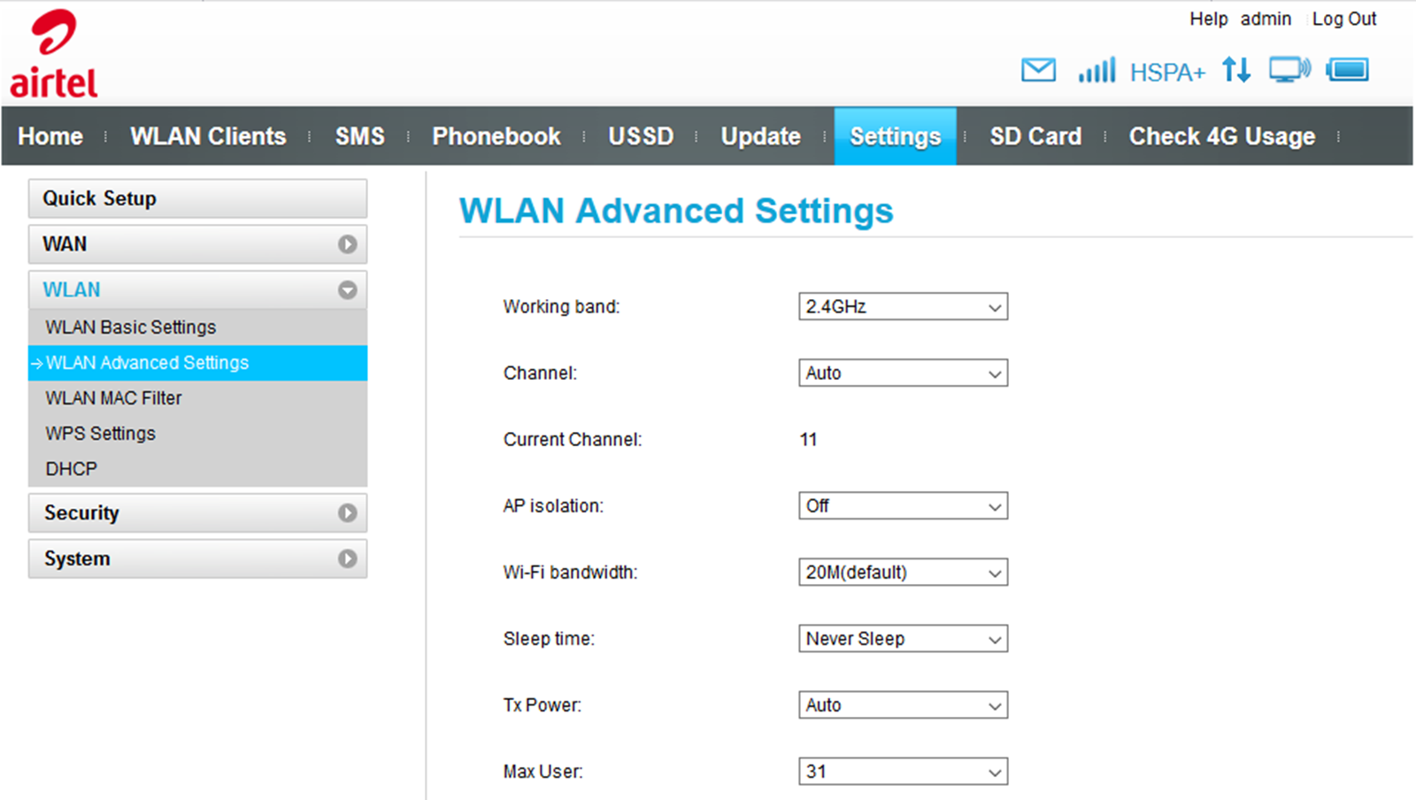 airtel 4g mifi router user dashboard